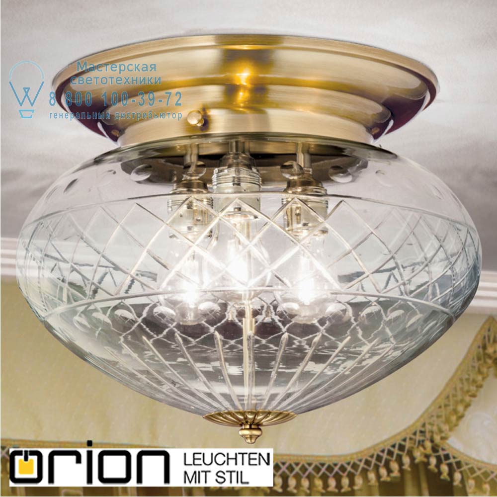 orion leuchten DL 7-263 bronze/417 klar-Schliff Adele Ceiling Light, bronze plated, with clear cut glass, 40cm потолочный светильник
