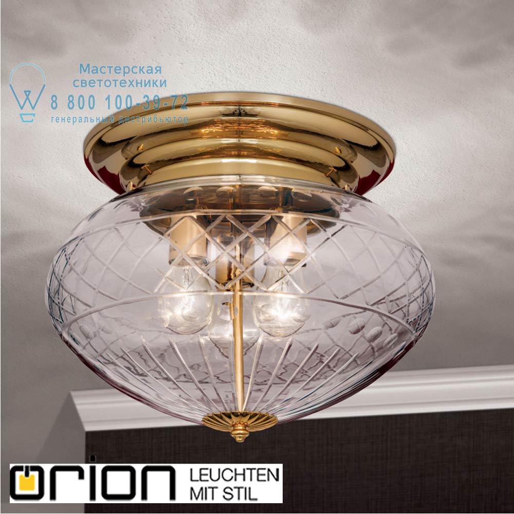 orion leuchten DL 7-263 gold/417 klar-Schliff Adele Ceiling Light, 24K gold plated, with clear cut glass, 40cm потолочный светильник