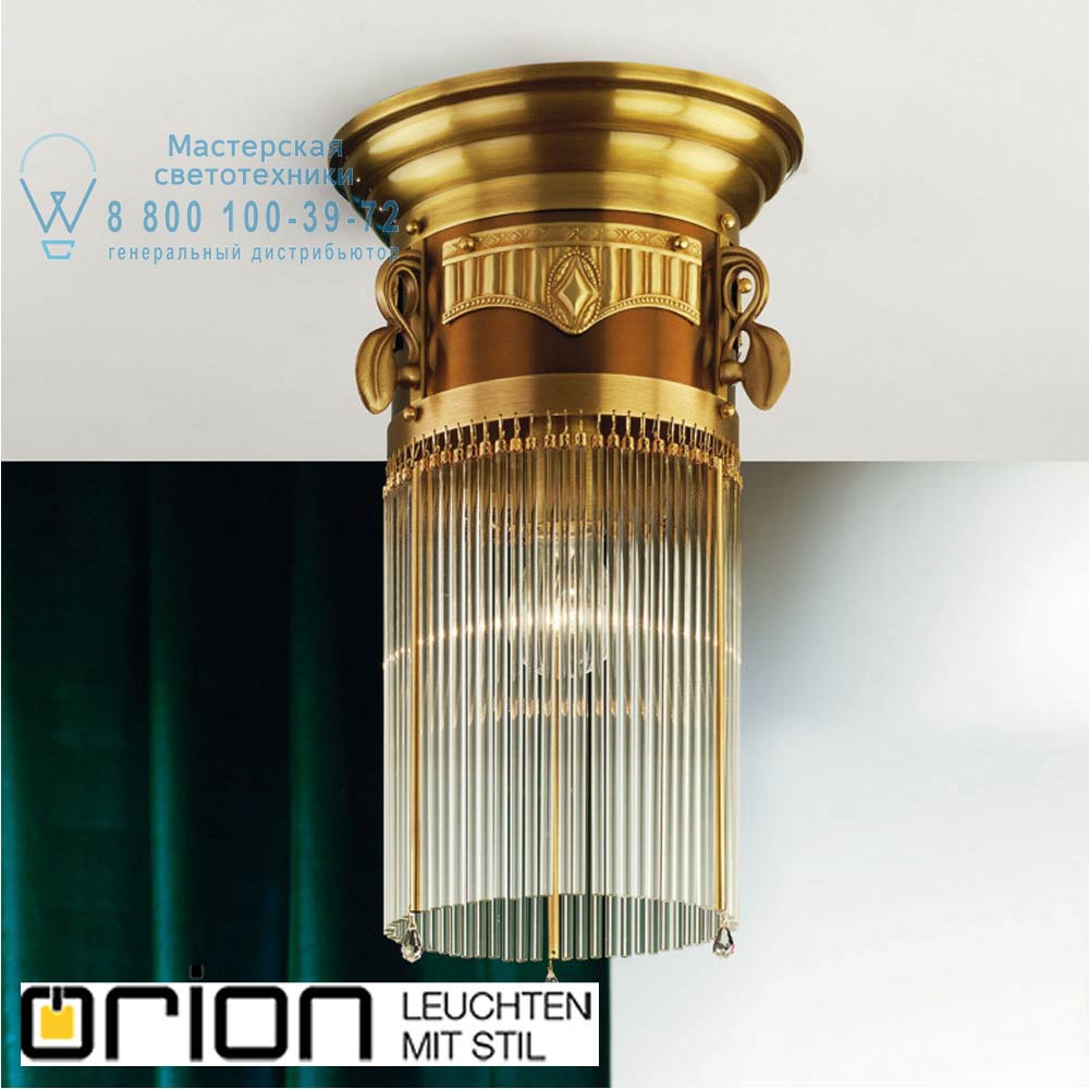 orion leuchten DL 7-474/1 alt-MS/Stäbchen Adele Ceiling Light, Antique Brass Finish, with crystal glass sticks, 24cm потолочный светильник