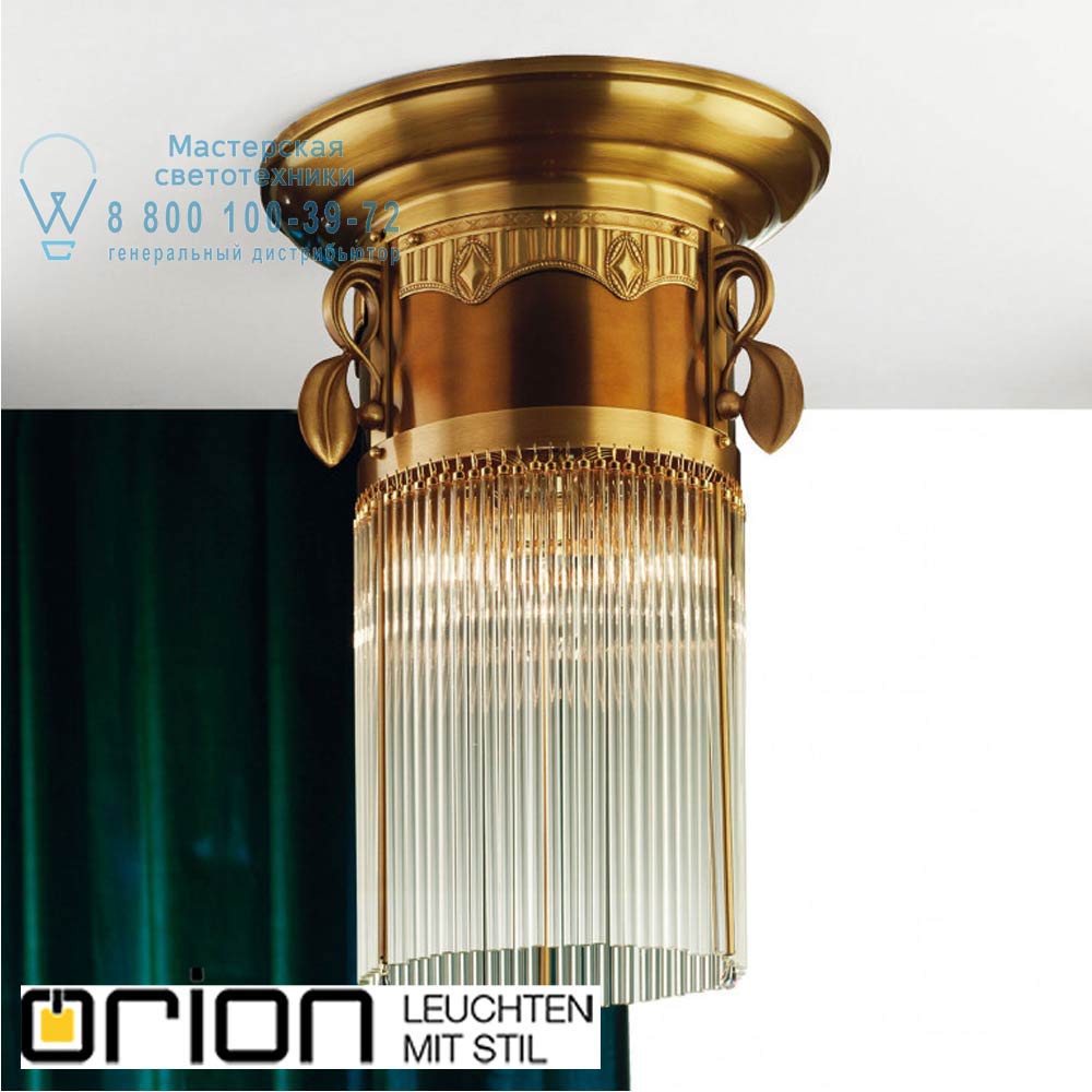 orion leuchten DL 7-476/3 alt-MS/Stäbchen Adele Ceiling Light, Antique Brass Finish, with crystal glass sticks, 37cm потолочный светильник