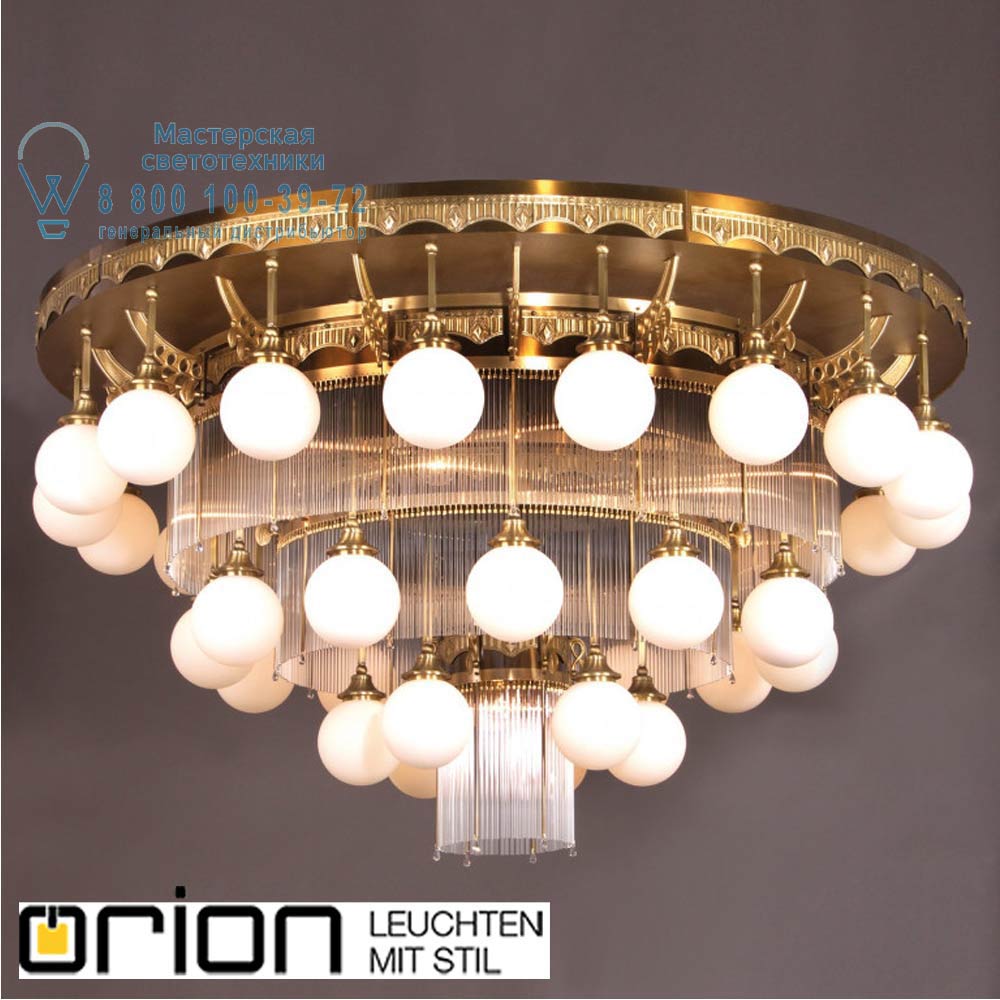 orion leuchten DLU 1660/18+12+6+1 alt-MS/150 opal sm Adele Ceiling Light, 37 lamps, Antique Brass finish, with opal glasses потолочная люстра