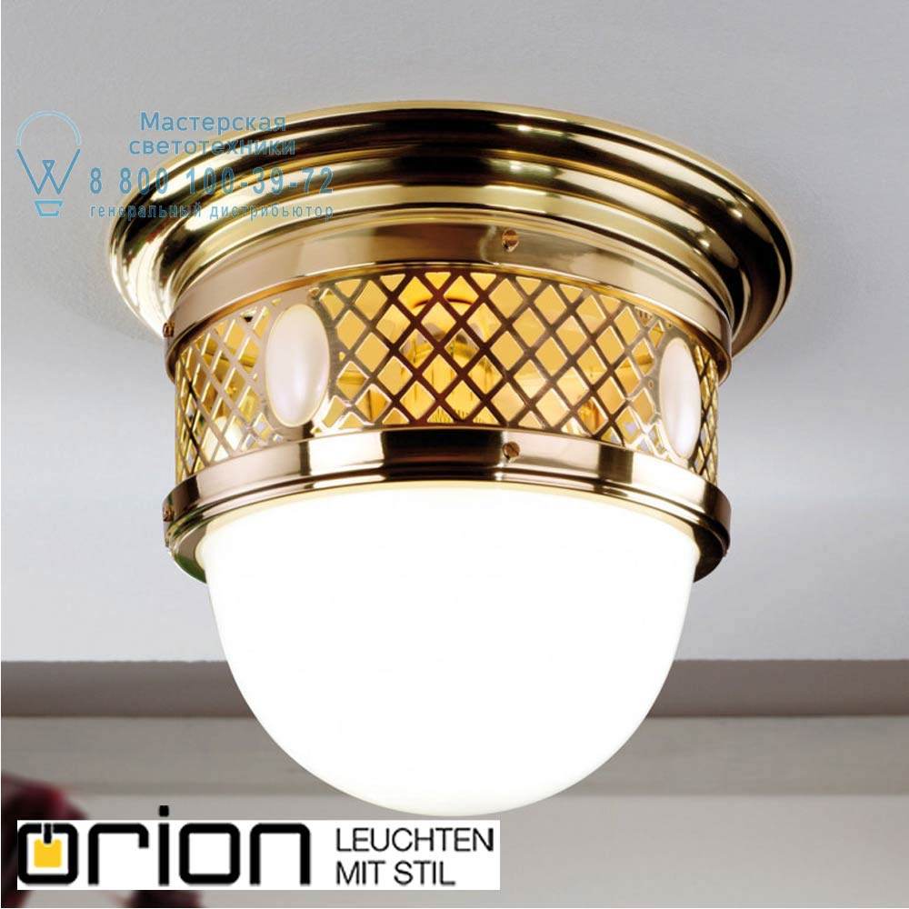 orion leuchten DL 7-544/3/305 MS/480 opal-glänzend Alt Wien Ceiling Light, Shiny Brass finish, 30cm потолочный светильник