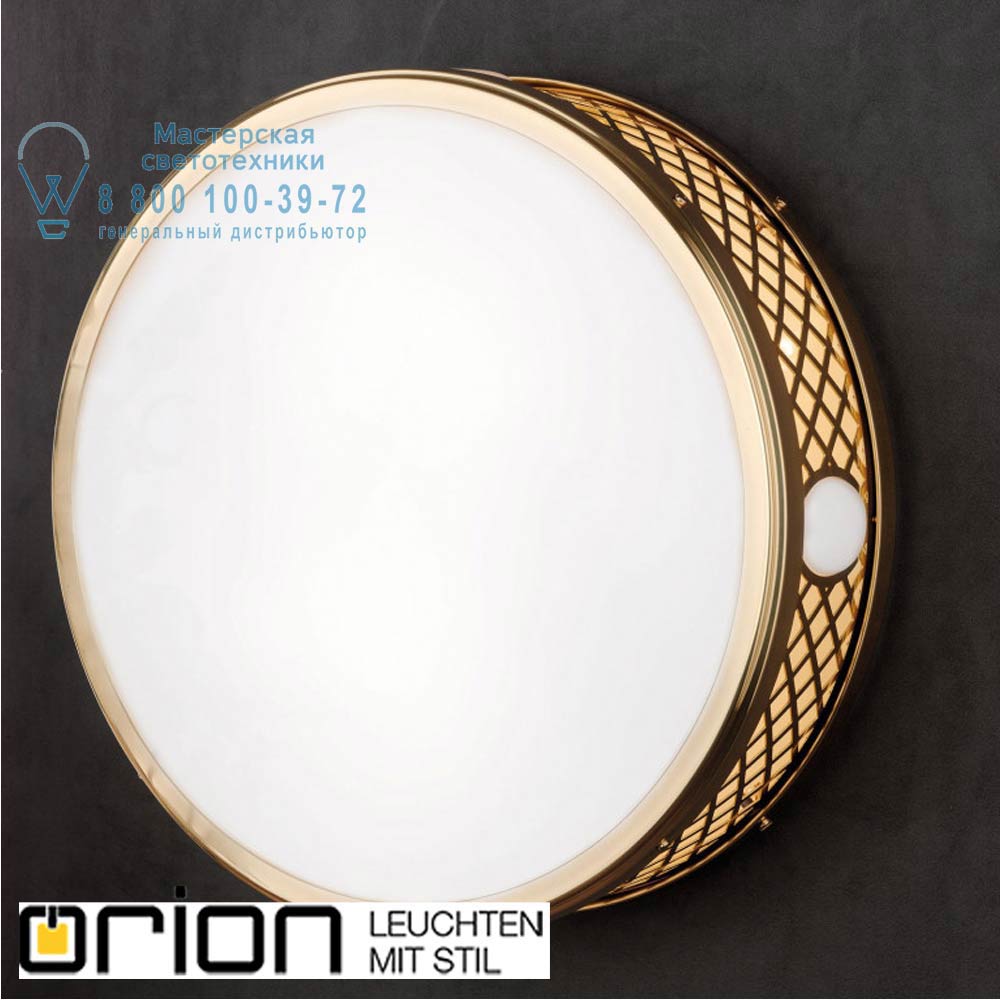 orion leuchten NU 9-381/2/400 MS/489 opal-glänzend Alt Wien Flush Ceiling Light, Shiny Brass finish, 40cm светильник