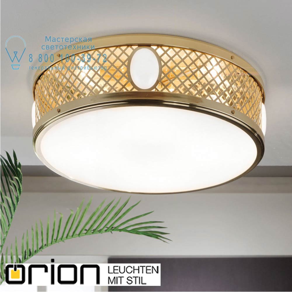 orion leuchten NU 9-381/4/520 MS/490 opal-glänzend Alt Wien Flush Ceiling Light, Shiny Brass finish, 53cm светильник