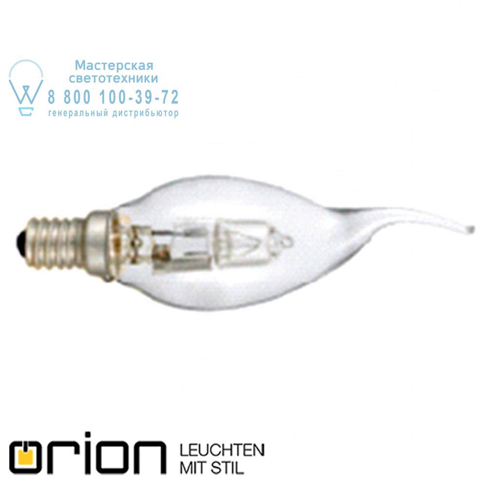 orion leuchten E14/28W klar ES *FO* Bent Tip Candle, Eco Halogen, 28W галогенная лампа