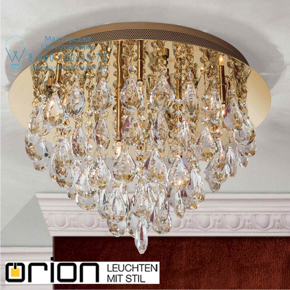 orion leuchten DLU 2401/45 gold Celeste crystal ceiling light, gold finish, 45cm потолочная люстра