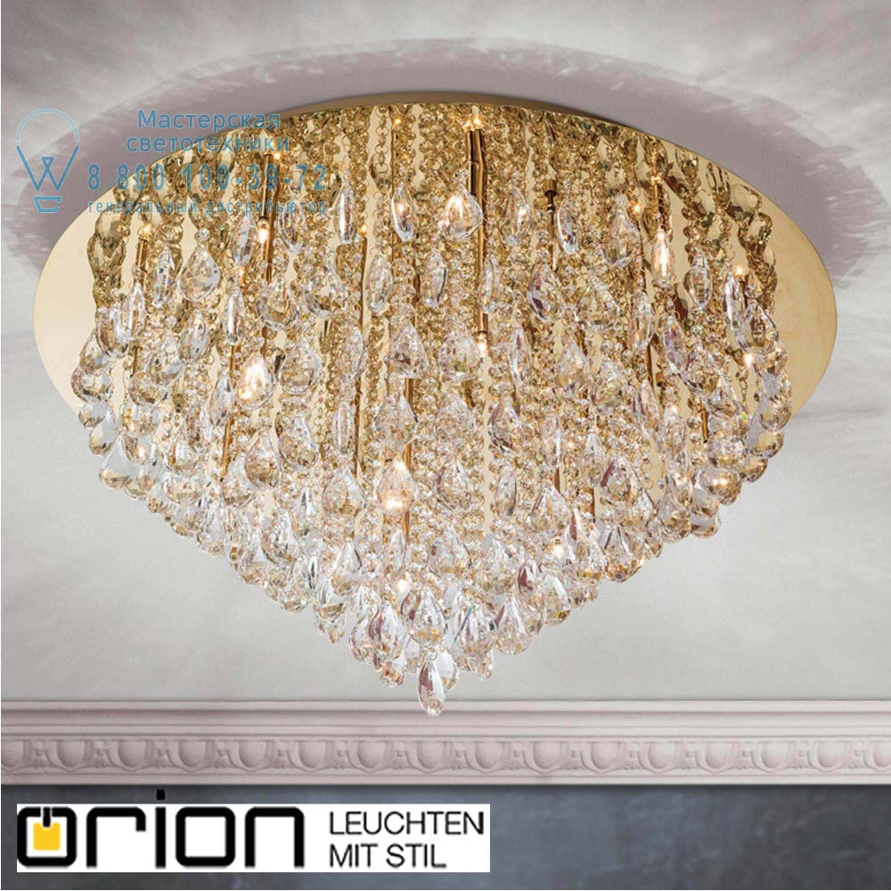 orion leuchten DLU 2401/75 gold Celeste crystal ceiling light, gold finish, 75cm потолочная люстра
