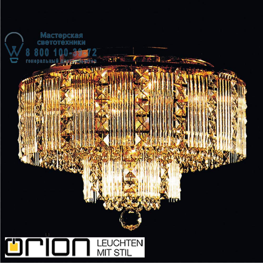 orion leuchten DLU 2284/5/40 gold Classic round crystal ceiling light, dia. 40cm, 24K gold plated потолочная люстра