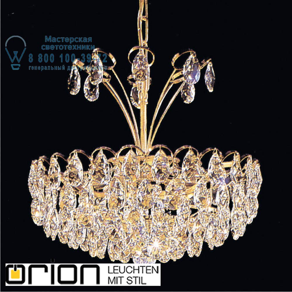 orion leuchten LU 2255/5/40 gold/Spectra Classic crystal chandelier, dia. 40cm, 24K gold plated люстра