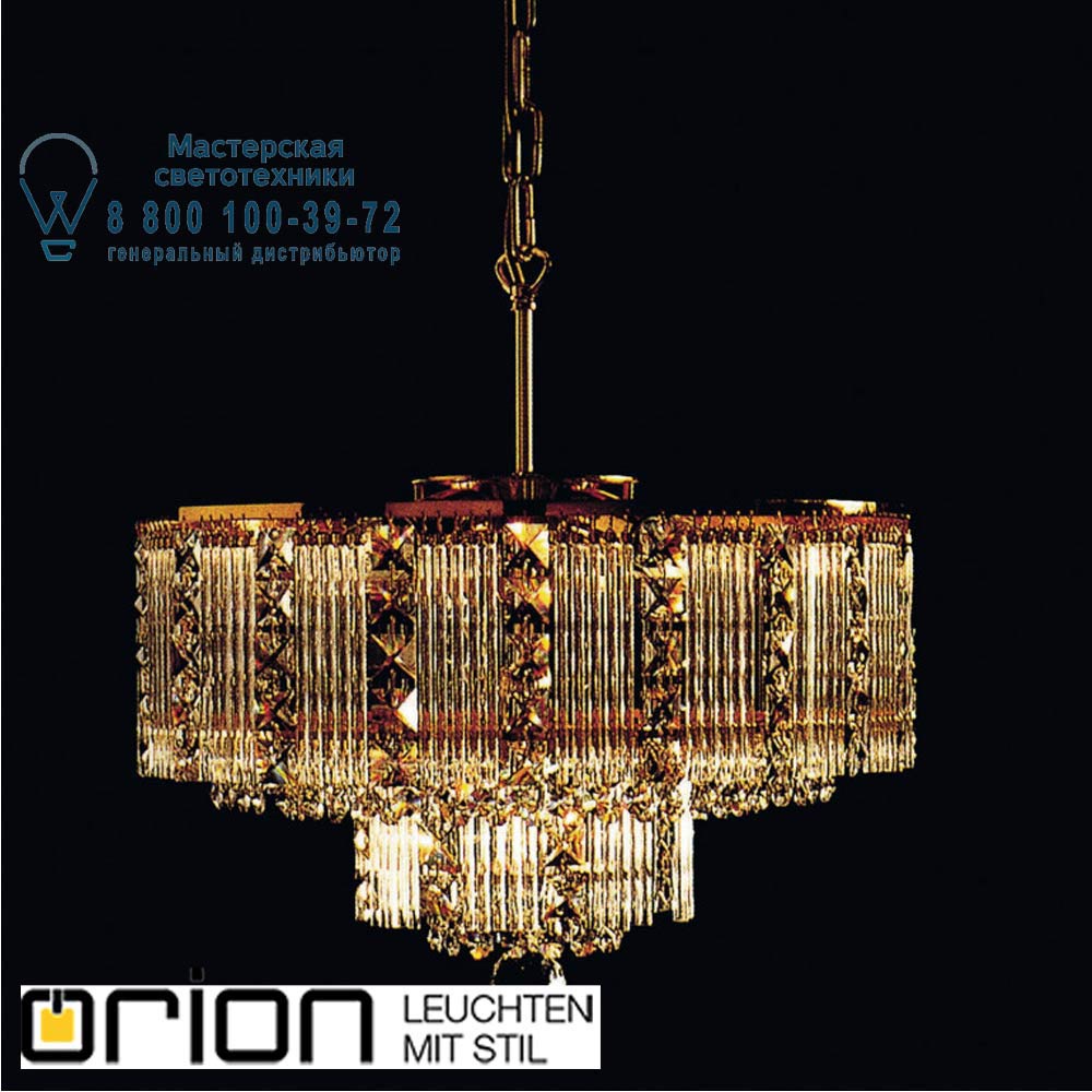 orion leuchten LU 2284/5/40 gold Classic round crystal chandelier, dia. 40cm, 24K gold plated люстра