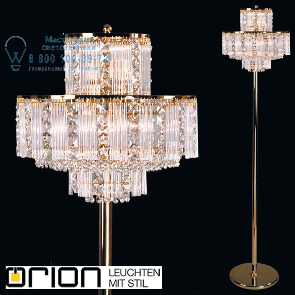 orion leuchten Stl 12-1034/7/40 gold classic crystal floor lamp, 24K gold plated торшер
