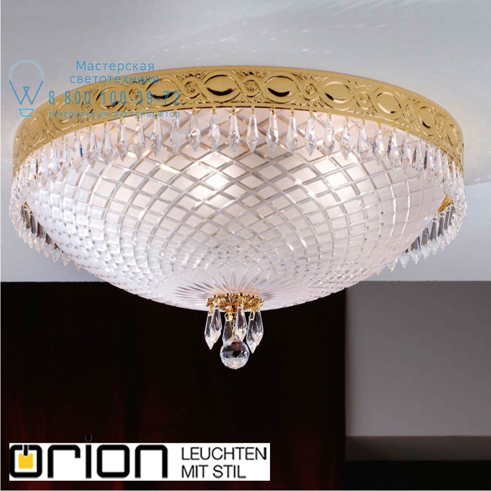 orion leuchten DL 7-489/6/55 gold Empire Crystal Ceiling Light with satin diffused cut glass, 55cm, 24K gold plated потолочный светильник