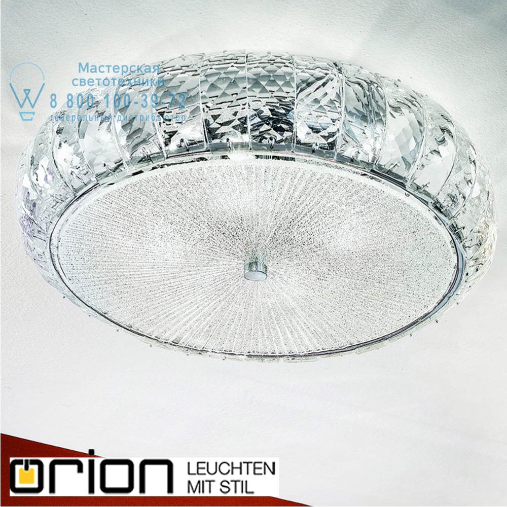 orion leuchten DL 7-535/42 chrom Esta Ceiling Light with glass decoration, chrome finish потолочный светильник