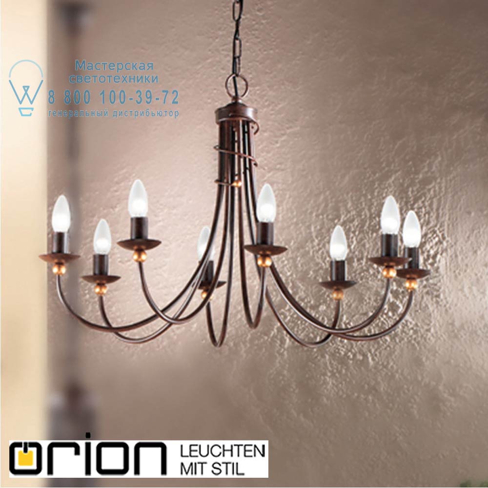 orion leuchten LU 1632/8 Antik Giovanni Chandelier with 8 lamps, Antique finish люстра