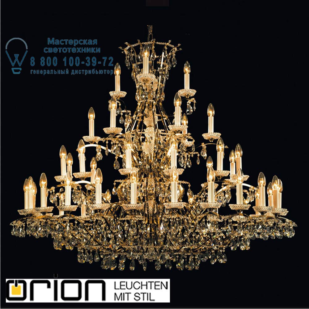 orion leuchten LU 2143/24+12+6+3 gold Hirohito crystal chandelier, 24+12+6+3 lamps and 24K gold plated светильник