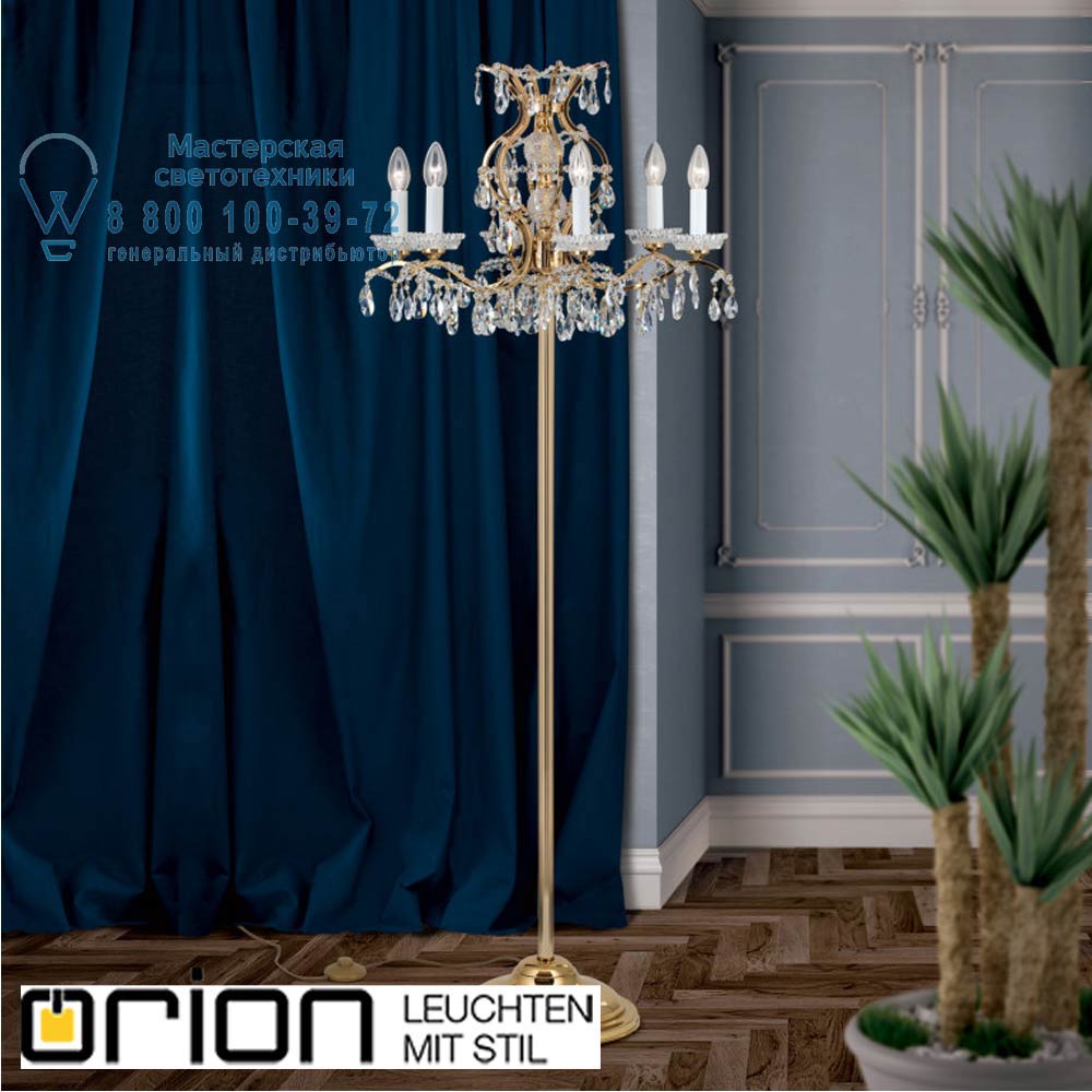 orion leuchten Stl 12-770/6 gold Hirohito crystal floor lamp, 6 lamps and 24K gold plated торшер