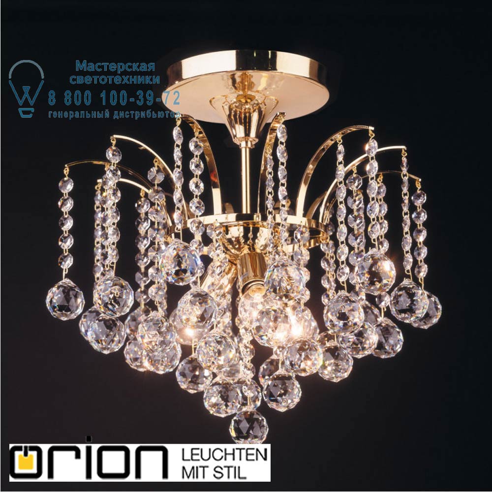 orion leuchten DLU 2324/3/42 gold KRISTALL KLASSISCH ceiling light, 3 lamps, 24K gold plated, clear crystal потолочная люстра