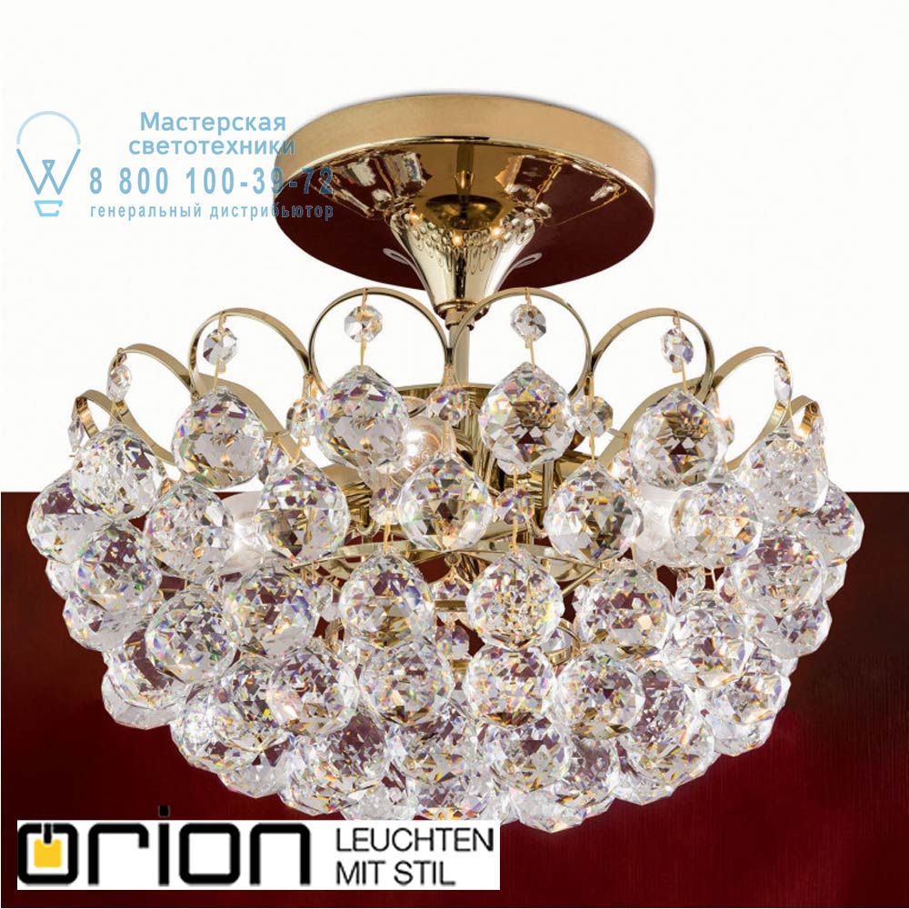 orion leuchten DLU 2410/4/40 gold KRISTALL KLASSISCH ceiling light, 4 lamps, 24K gold plated with crystal balls потолочная люстра