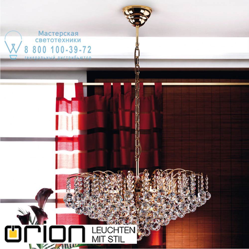 orion leuchten LU 2324/10/72 gold KRISTALL KLASSISCH chandelier, 10 lamps, 24K gold plated, clear crystal люстра