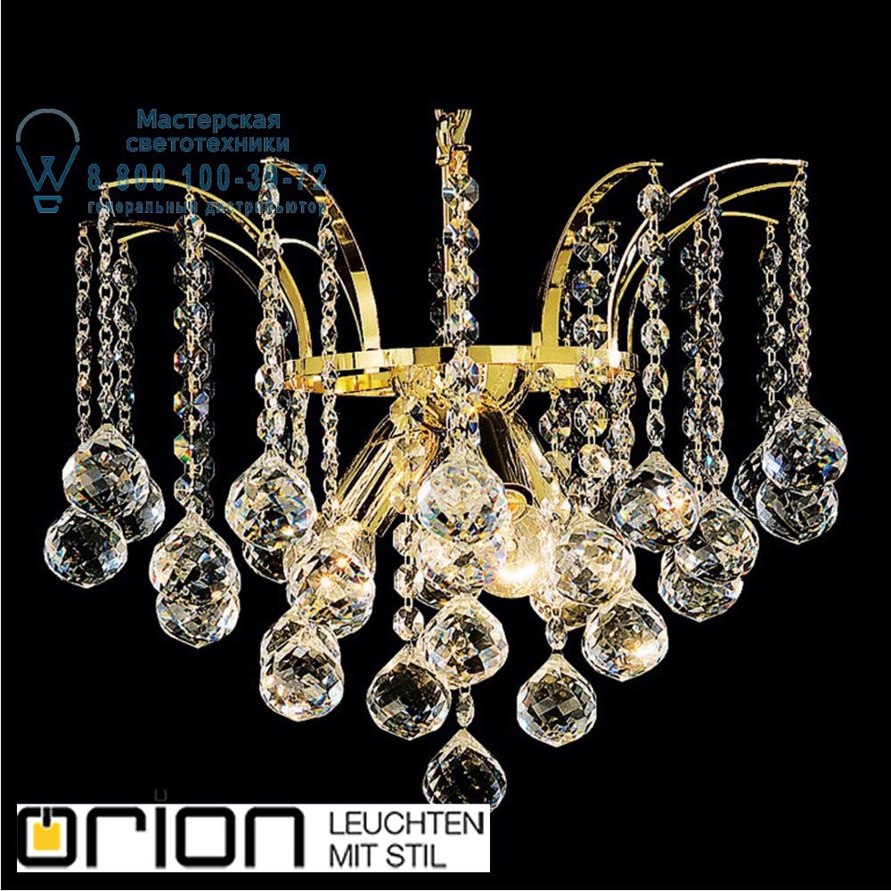 orion leuchten LU 2324/3/42 gold KRISTALL KLASSISCH chandelier, 3 lamps, 24K gold plated, clear crystal люстра