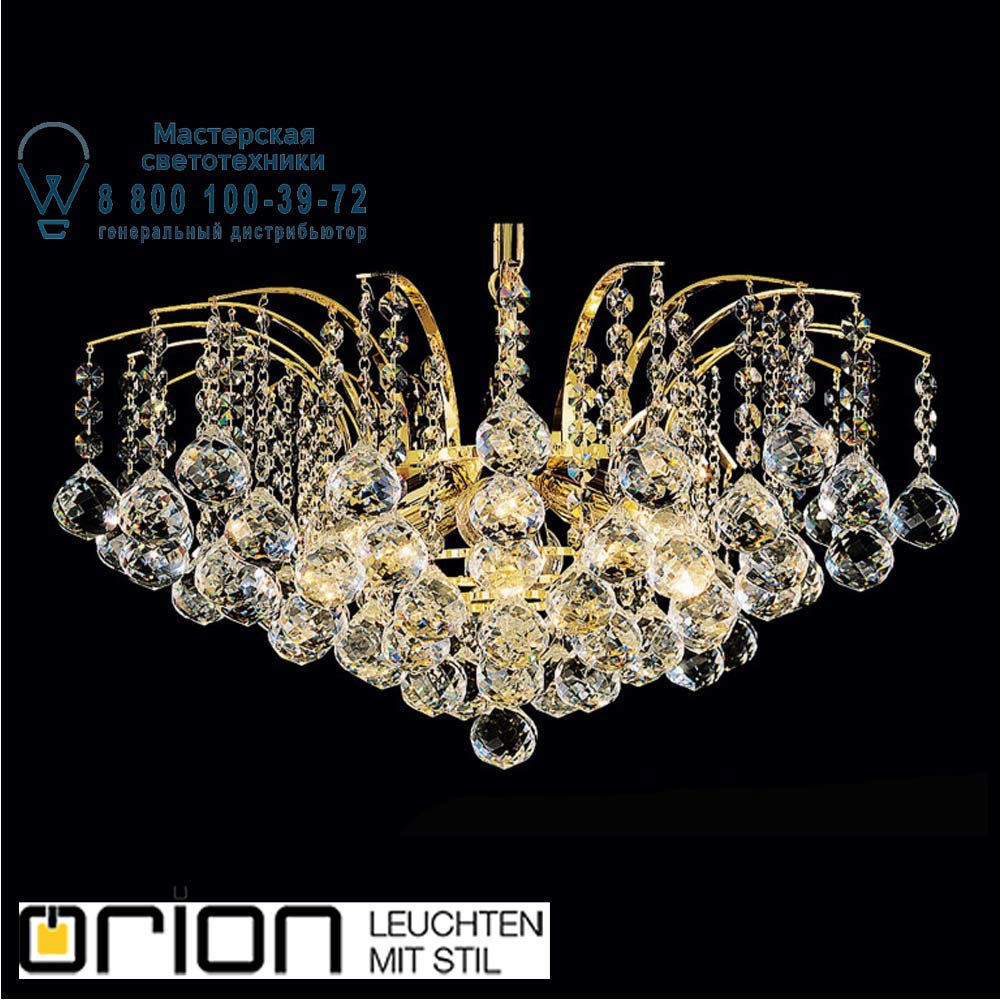 orion leuchten LU 2324/6/52 gold KRISTALL KLASSISCH chandelier, 6 lamps, 24K gold plated, clear crystal люстра