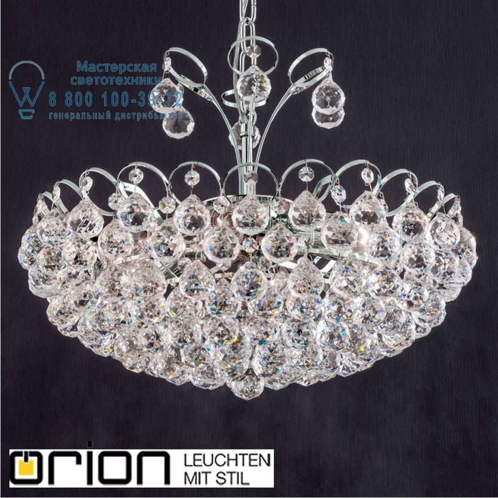 orion leuchten LU 2410/6/55 chrom KRISTALL KLASSISCH chandelier, 6 lamps, chrome plated with crystal balls люстра