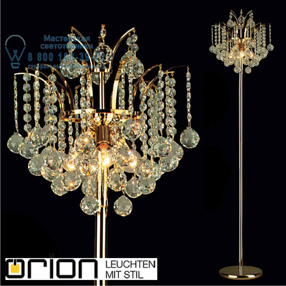 orion leuchten Stl 12-997/3 gold KRISTALL KLASSISCH floor lamp, 1 lamp, 24K gold plated with clear crystal торшер