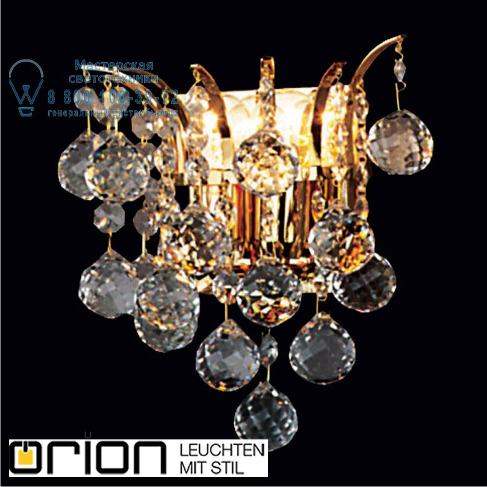 orion leuchten WA 2-843/2 gold KRISTALL KLASSISCH wall light, 2 lamps, 24K gold plated, clear crystal светильник