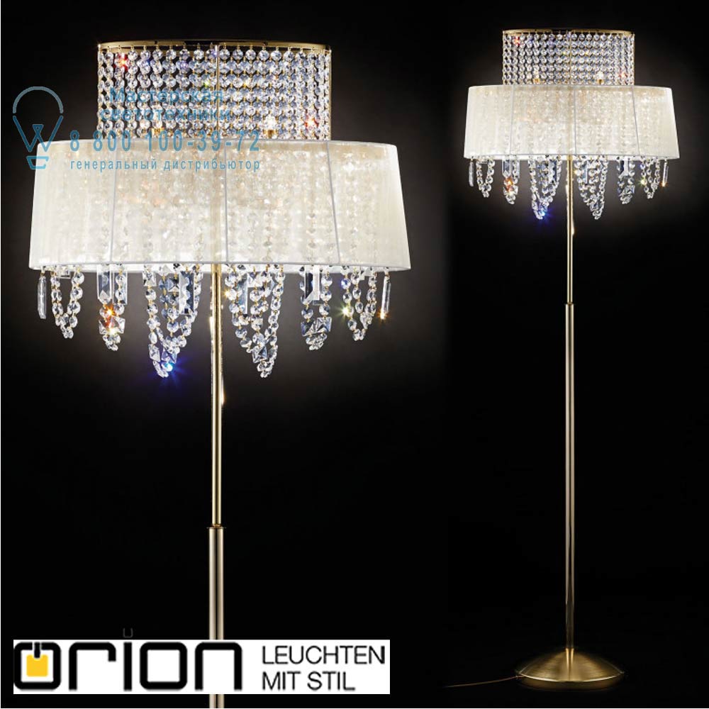 orion leuchten Stl 12-1138/4 gold Kristalldesign Floor Lamp, 24K gold plated торшер