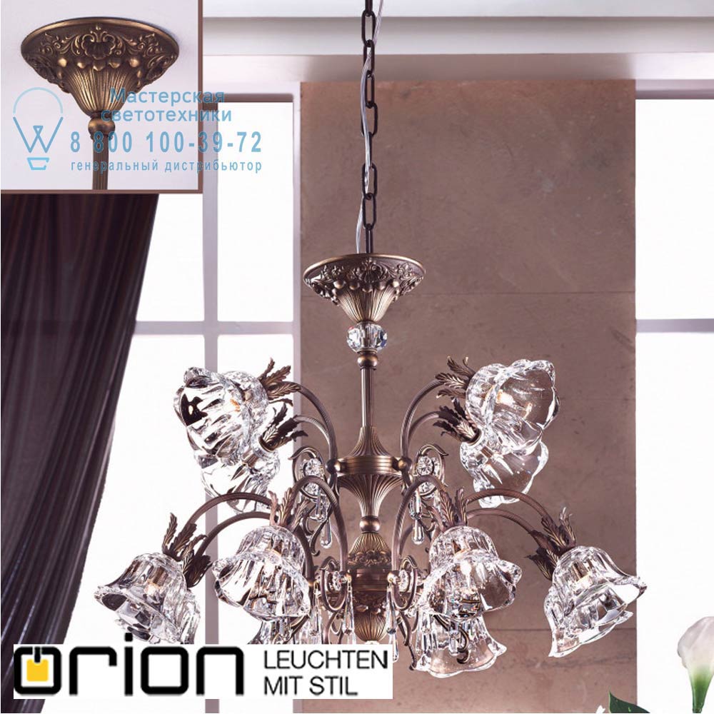 orion leuchten LU 2392/8+4 Altpatina/479 Schliff La Boheme Chandelier, 12 lamps, dark antique brass finish потолочная люстра