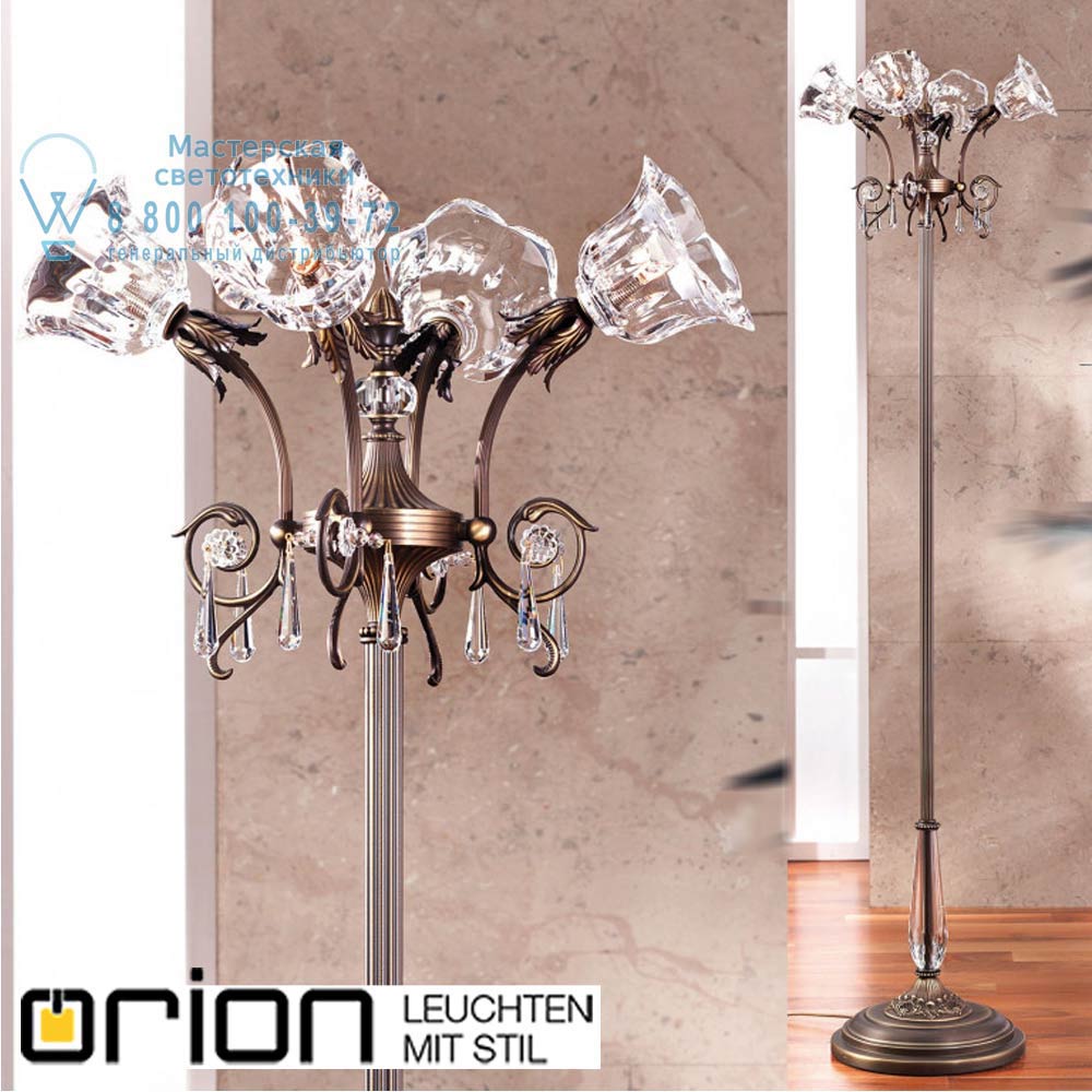 orion leuchten Stl 12-1108/4 Altpatina/479 Schliff La Boheme floor lamp, dark antique brass finish торшер