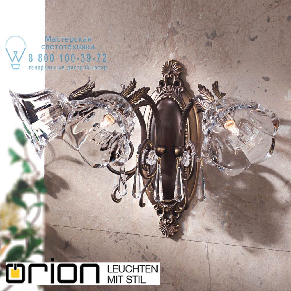 orion leuchten WA 2-1174/3 Altpatina/479 Schliff La Boheme Wall Light, 3 lamps, dark antique brass finish светильник