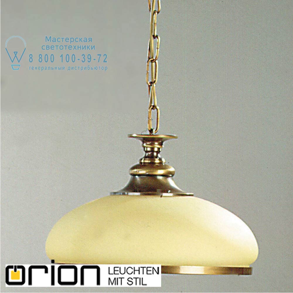 orion leuchten HL 6-1342 Pat/Kette/414 champ/Pat Landhaus pendant light, Antique Brass finish with champagne coloured glass подвесной светильник