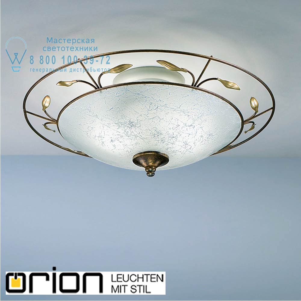 orion leuchten DL 7-338/2 Antik Luca ceiling light, Antique finish with decorated glass потолочный светильник