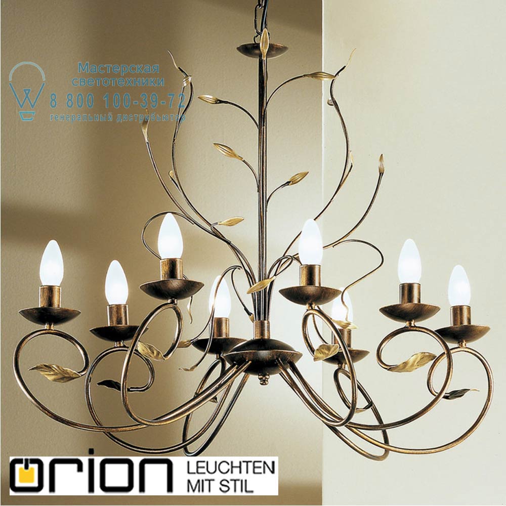 orion leuchten WA 2-943/1 Antik Luca wall light, Antique finish with decorated glass светильник