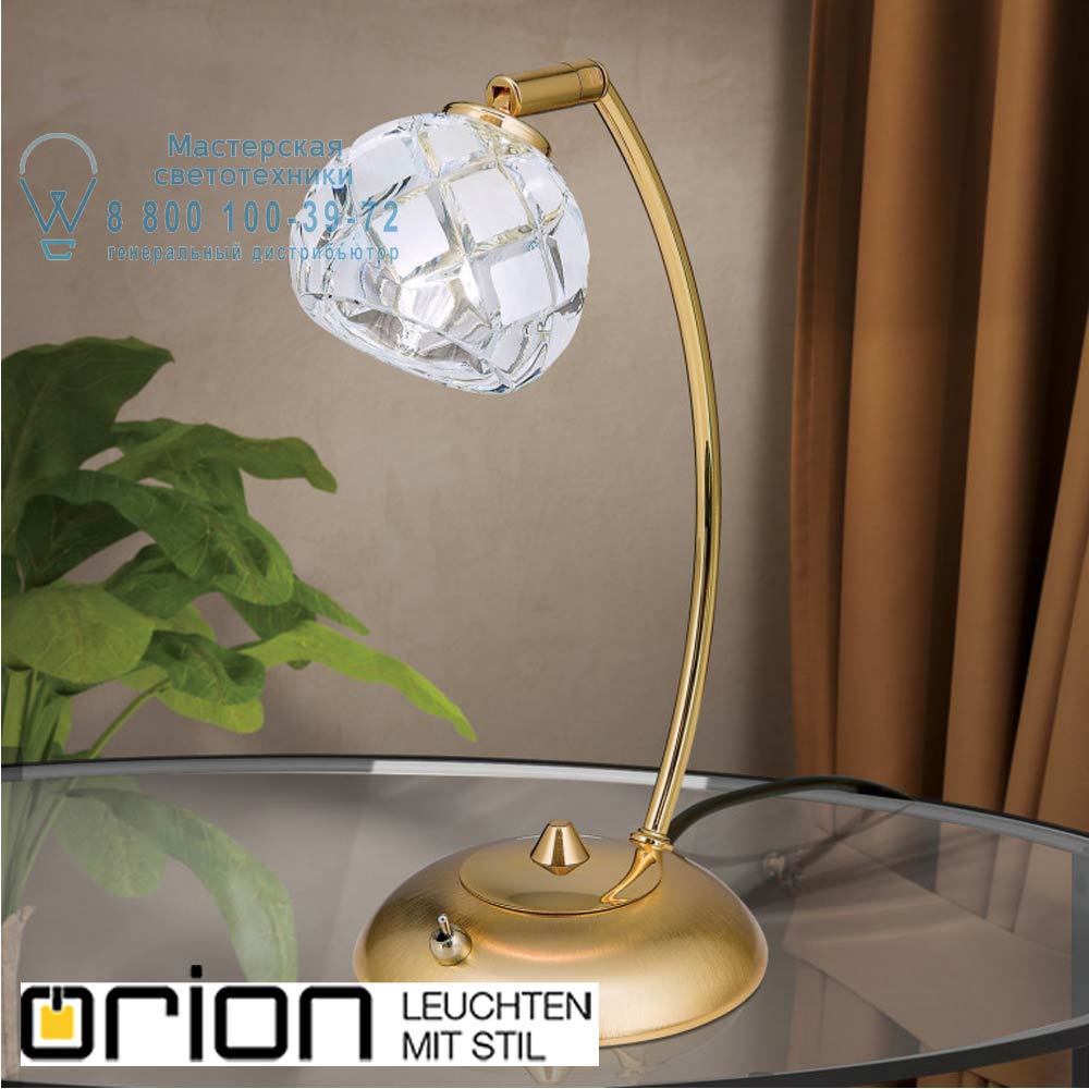 orion leuchten LA 4-1185/1 gold-matt/496 Schliffdekor Maderno table lamp, satin gold finish лампа для рабочего стола