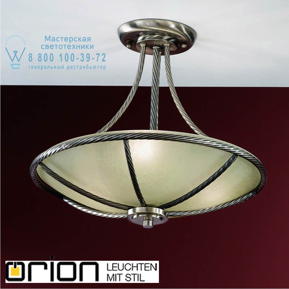 orion leuchten DL 7-568/3 Patina Mauro semi flush ceiling light, dia. 42cm, Antique Brass finish потолочный светильник