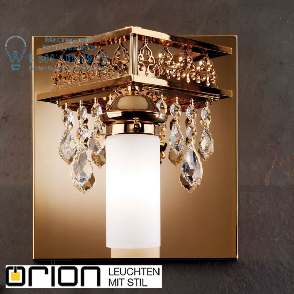 orion leuchten WA 2-1243/1 gold/Pendel klar ORIONtal wall light, 1 lampholder, 24K gold plated & clear crystal drops светильник