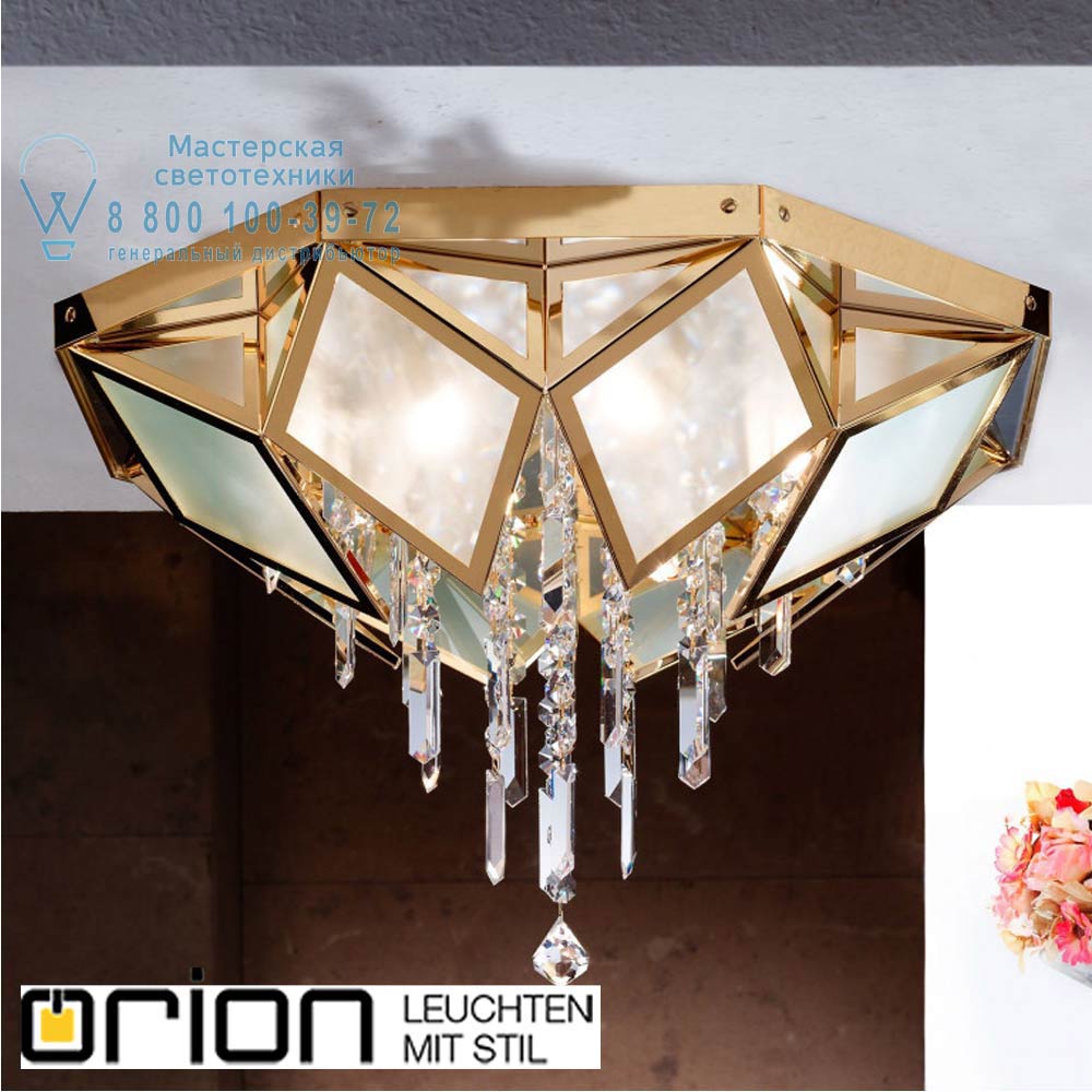 orion leuchten DLU 2376/8/55 gold Oktogon crystal ceiling light, 55cm, 24K gold plated потолочная люстра