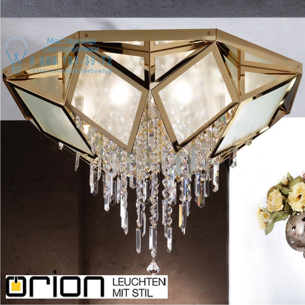 orion leuchten DLU 2376/8/75 gold Oktogon crystal ceiling light, 75cm, 24K gold plated потолочная люстра