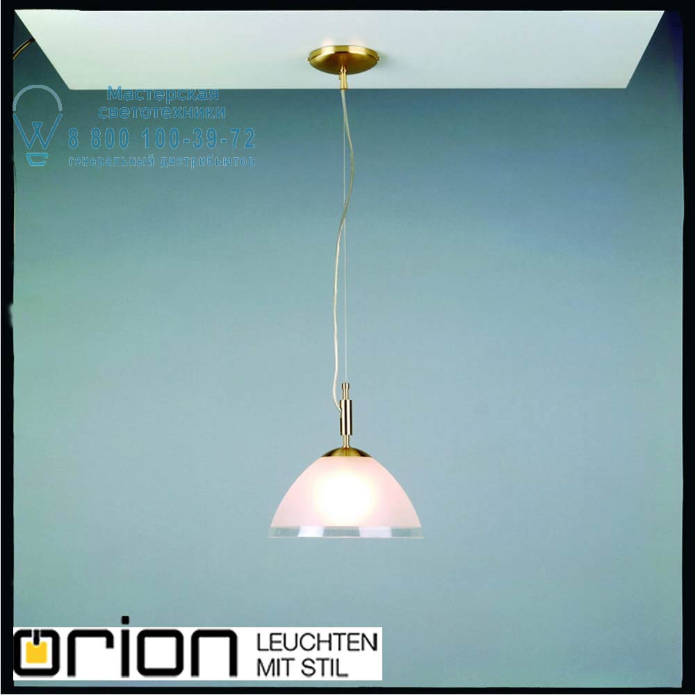 orion leuchten HL 6-1436/1 gold-matt/460 klar-matt Opaldesign single pendant, 25cm, brushed gold finish подвесной светильник