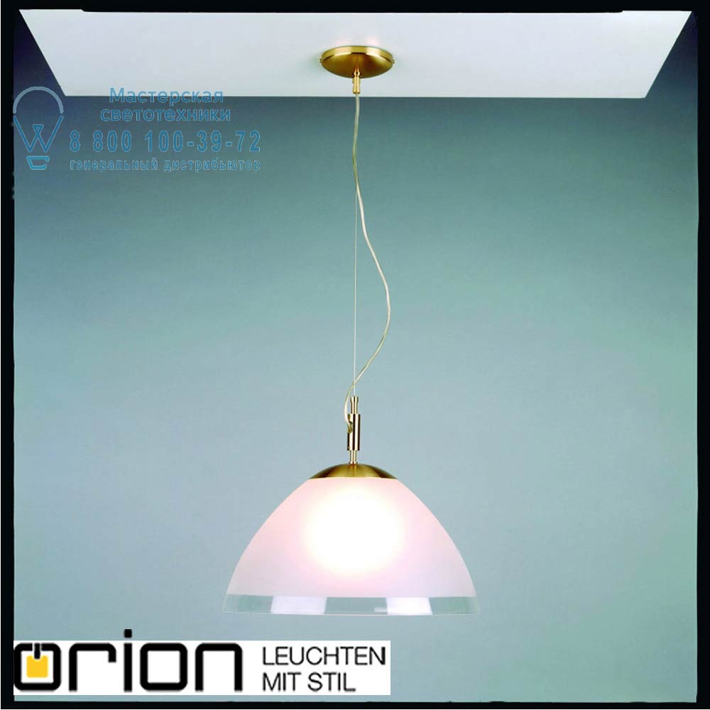 orion leuchten HL 6-1437/1 gold-matt/461 klar-matt Opaldesign single pendant, 40cm, brushed gold finish подвесной светильник
