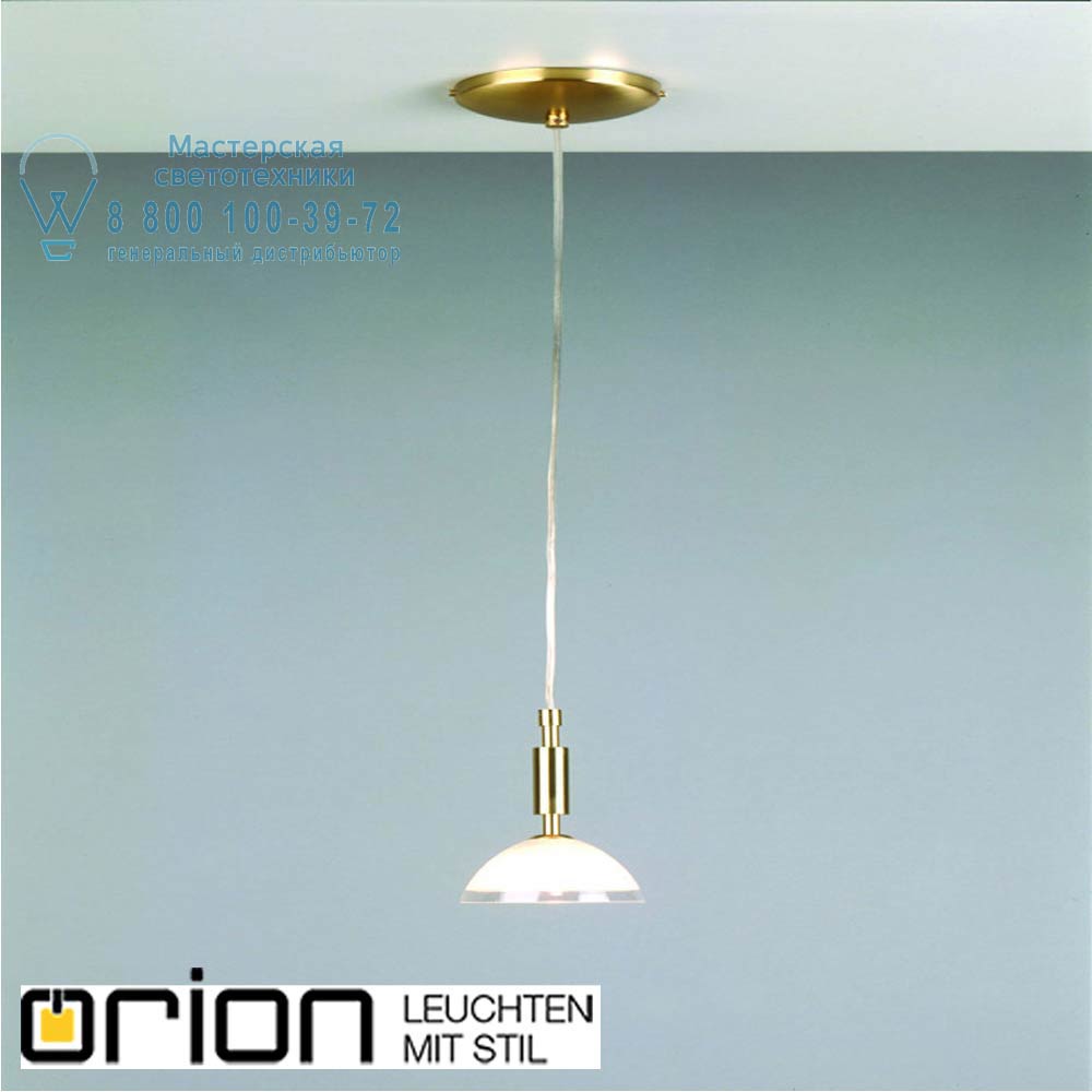 orion leuchten HL 6-1438/1 gold-matt/438 klar-matt Opaldesign single pendant, 10cm, brushed gold finish подвесной светильник