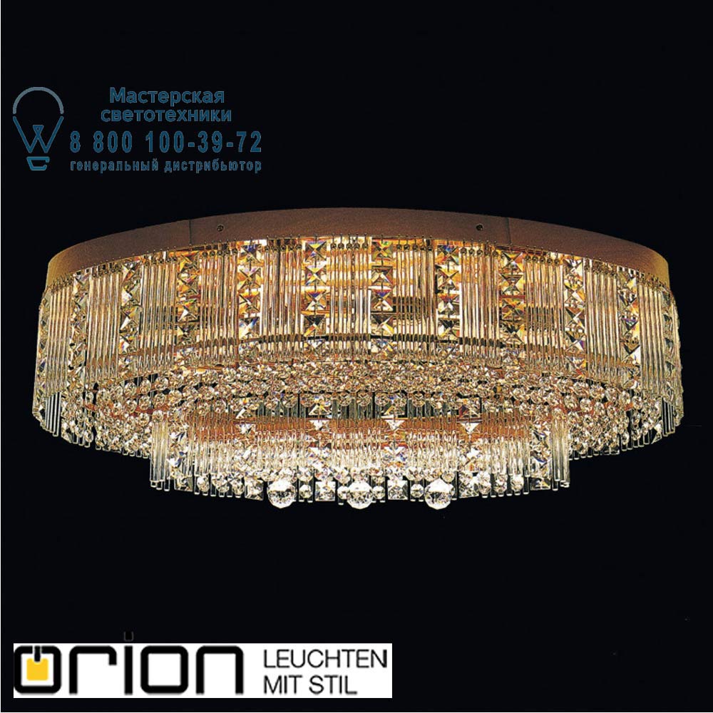 orion leuchten LU 2317/8 gold Oval classic crystal chandelier, 70x35cm, 24K gold plated люстра