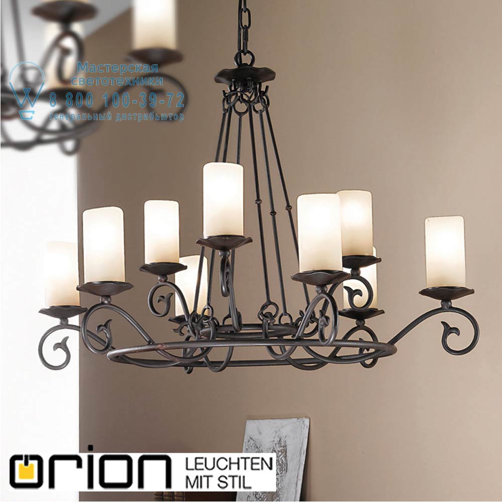 orion leuchten LU 1K/3615/6+3 Antik Rusticka Chandelier with 9 lamps, antique finish люстра