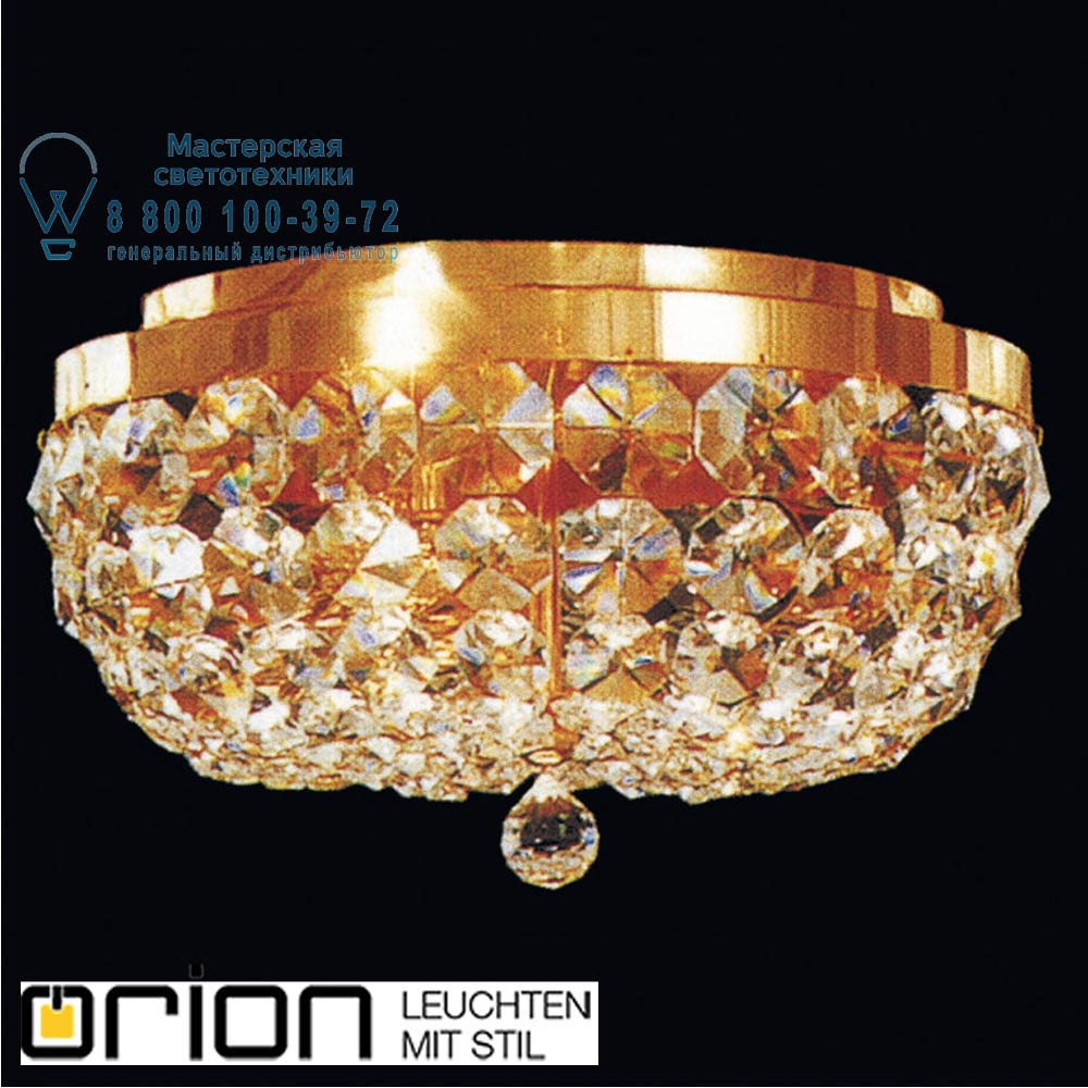 orion leuchten DLU 2219/3/35 gold/A Sheraton ceiling light with 3 lamps, 35cm, 24K gold plated потолочная люстра