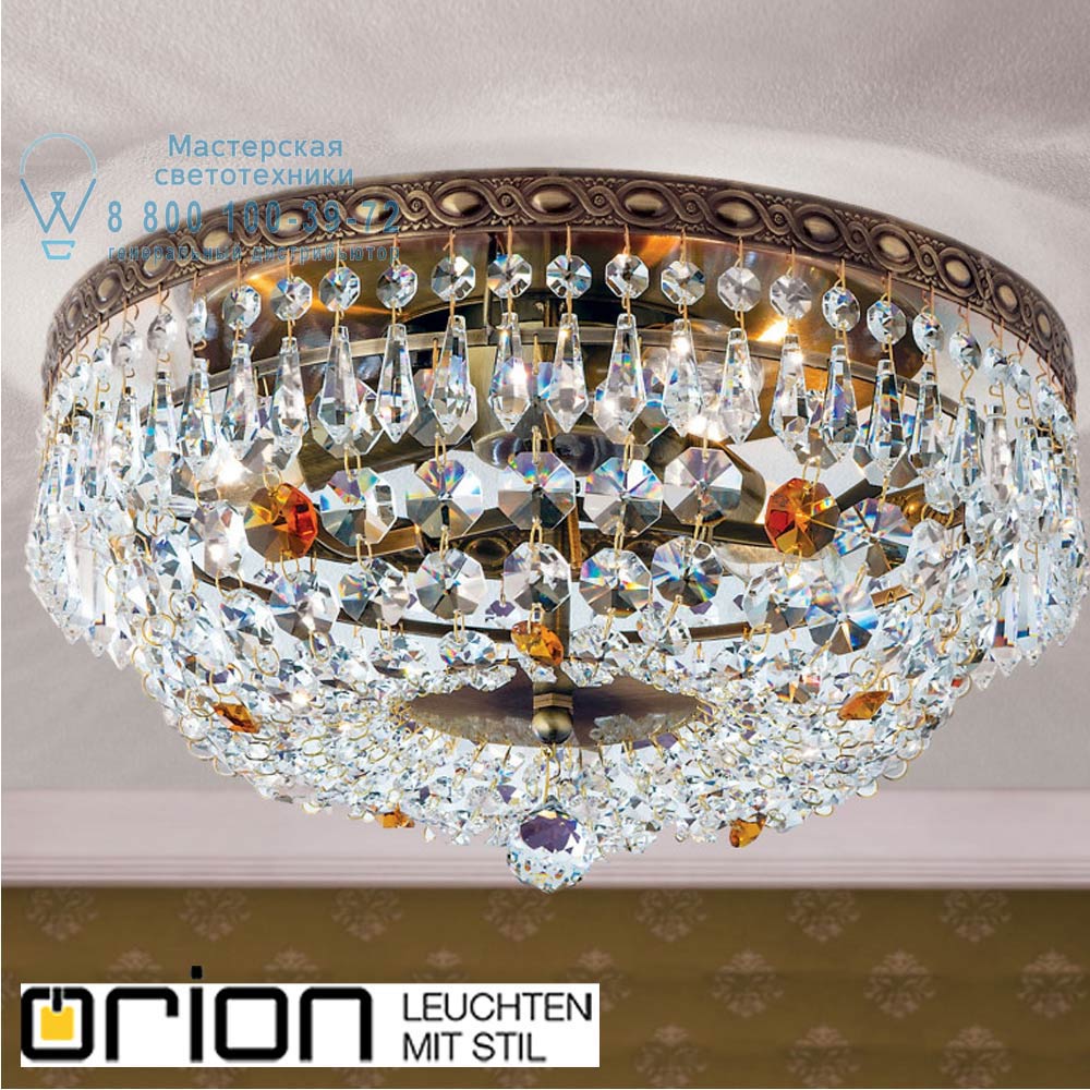orion leuchten DLU 2327/3/35 Patina Sheraton ceiling light, 35cm, antique brass finish потолочная люстра