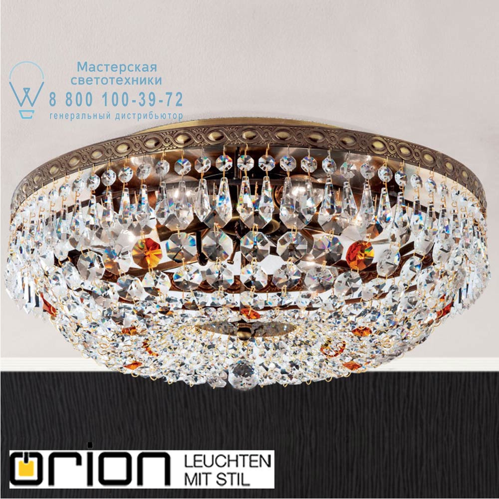 orion leuchten DLU 2327/6/45 Patina Sheraton ceiling light, 45cm, antique brass finish потолочная люстра