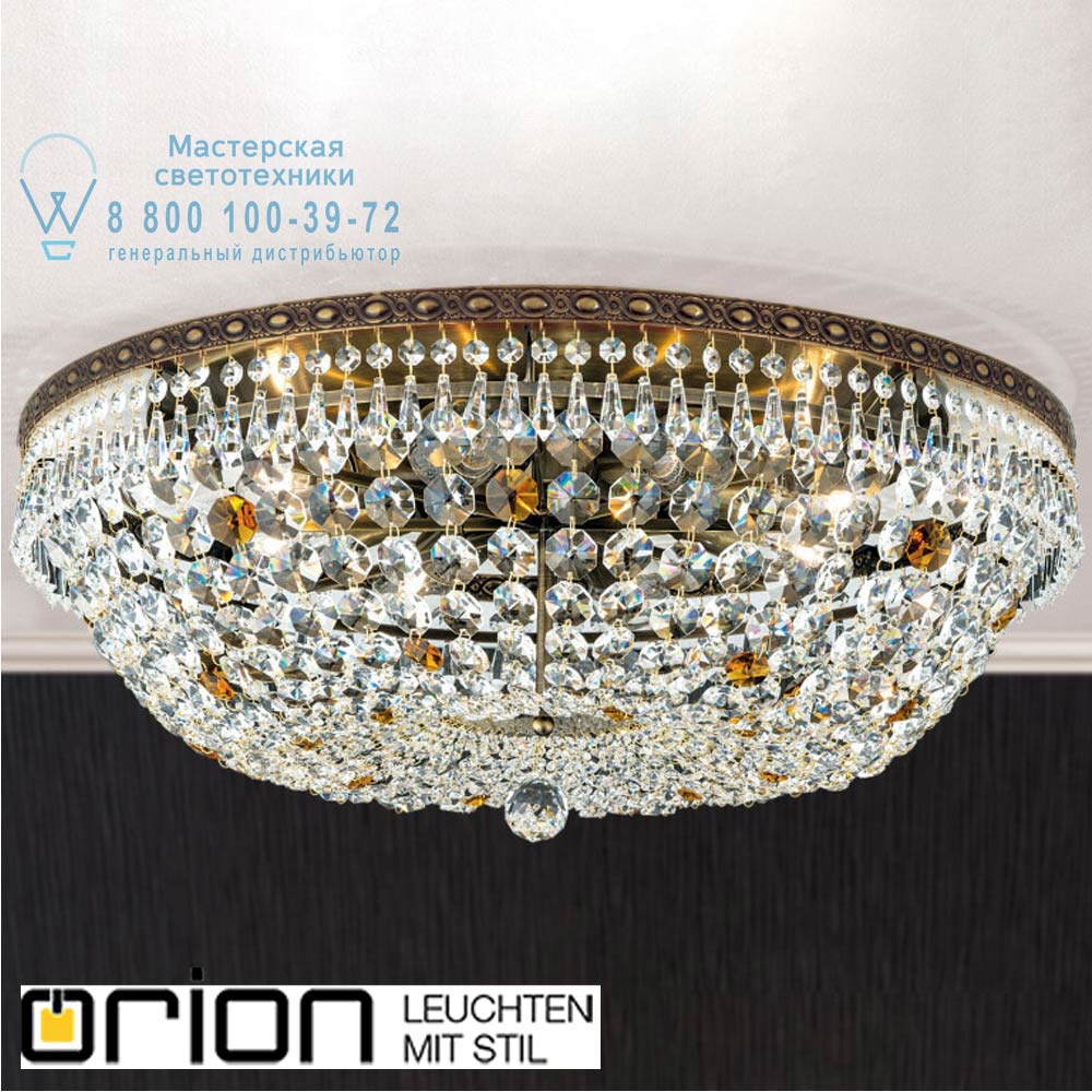 orion leuchten DLU 2327/8/65 Patina Sheraton ceiling light, 65cm, antique brass finish потолочная люстра