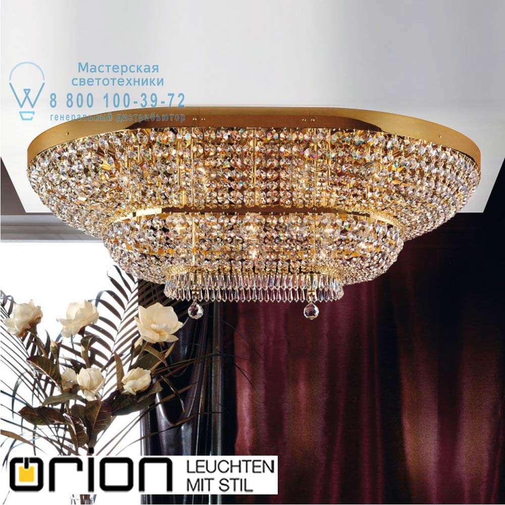 orion leuchten DLU 2388/20/120x90 gold Sheraton ceiling light, 120x90cm, 24K gold plated потолочная люстра